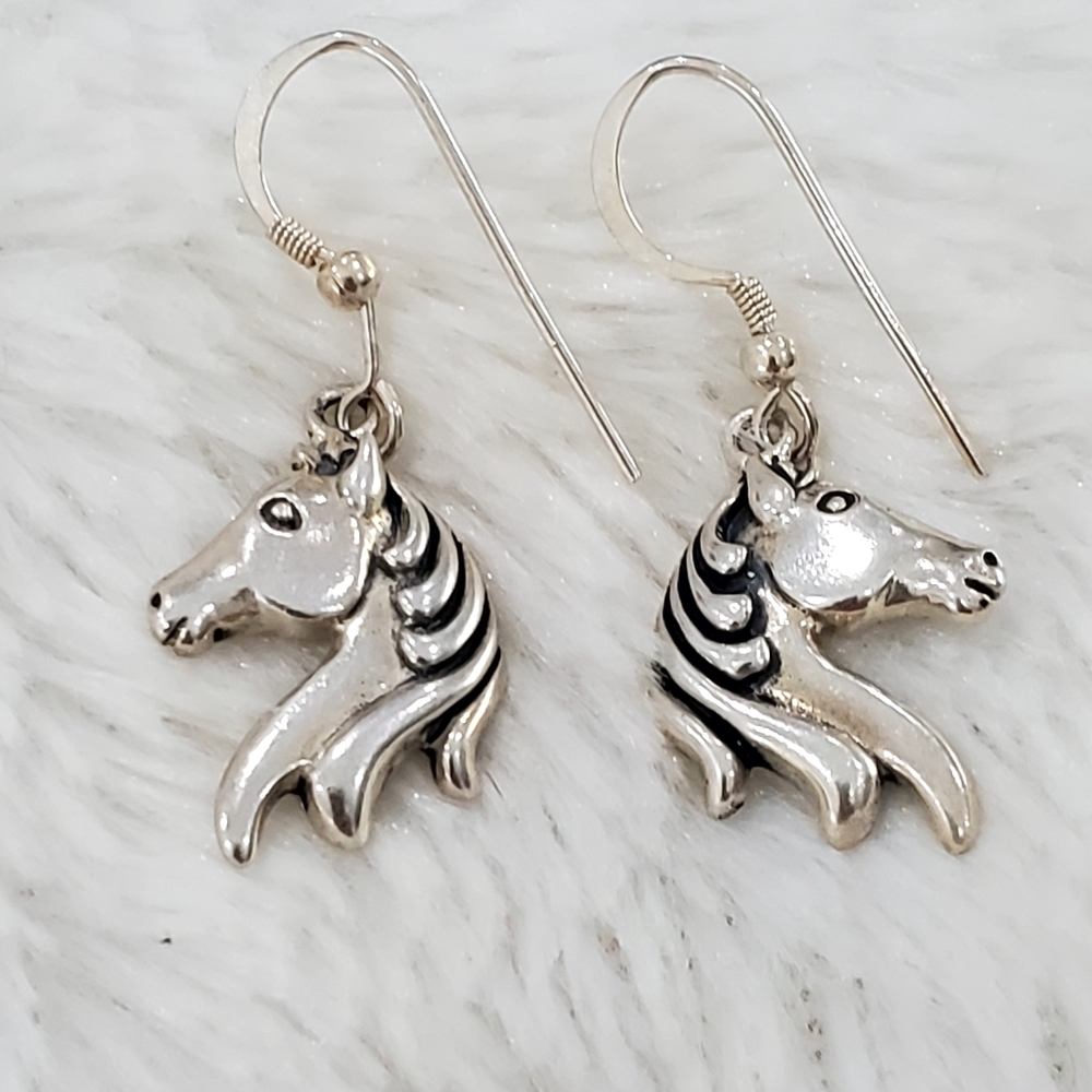 Silpada 925 Sterling Silver Horse Head Dangle Earrings